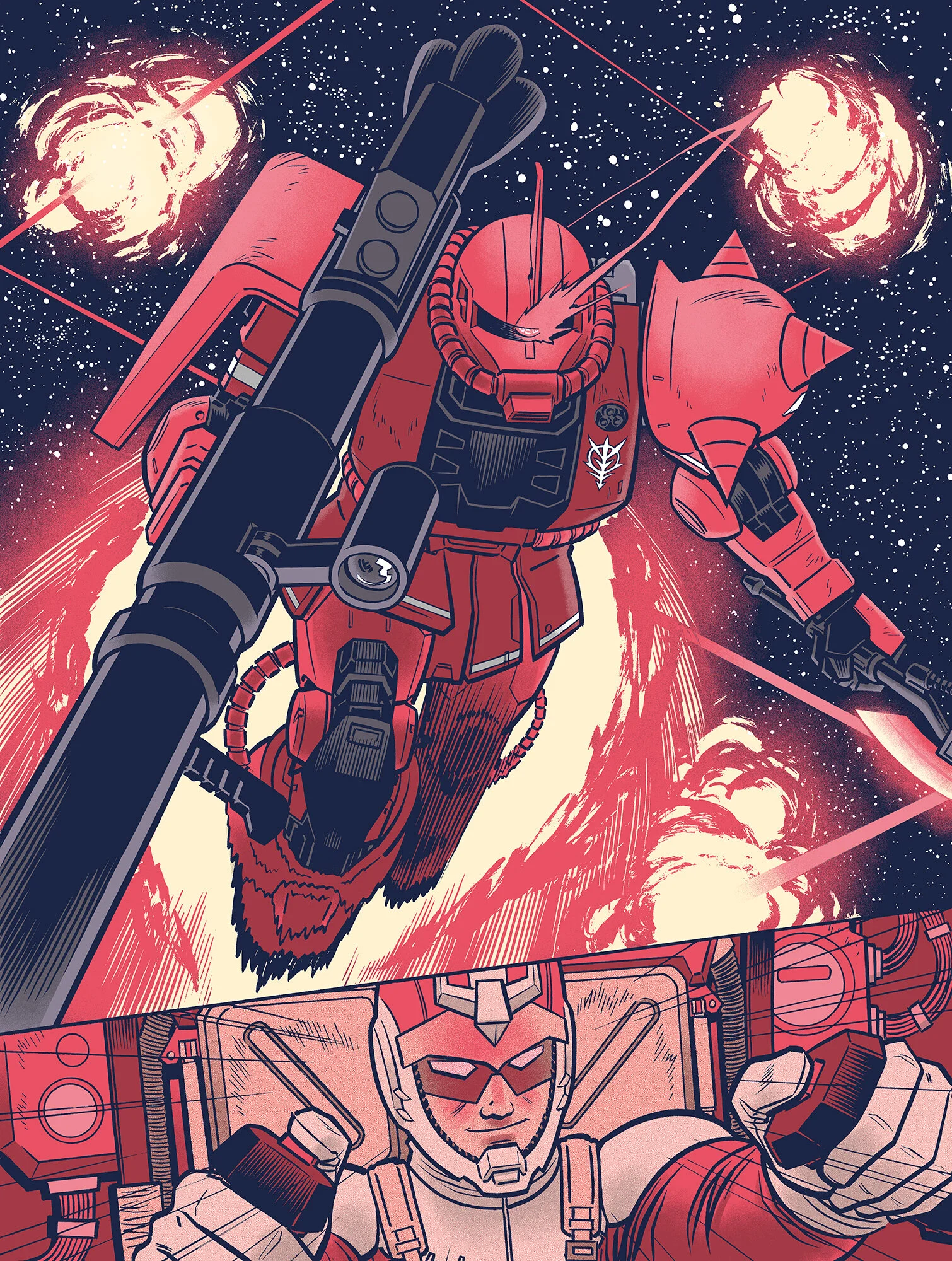 Char's Zaku II Screenprint