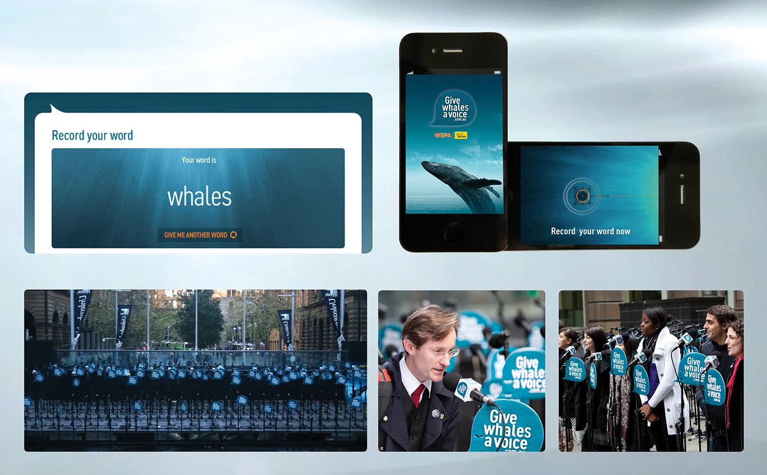 People could record their one word using their computer, mobile or via a sea of microphones in the city centre. &nbsp;