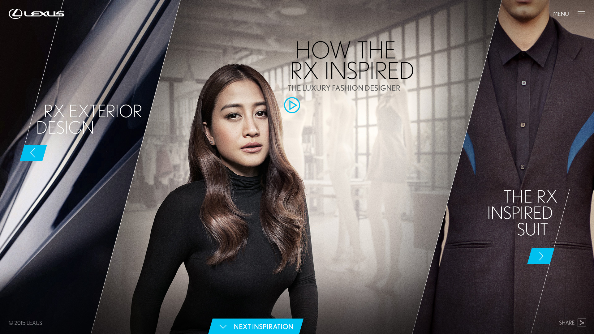 Thai luxury fashion designer Kwankoa created a piece of luxury fashion based on sharp lines of the new RX's exterior.