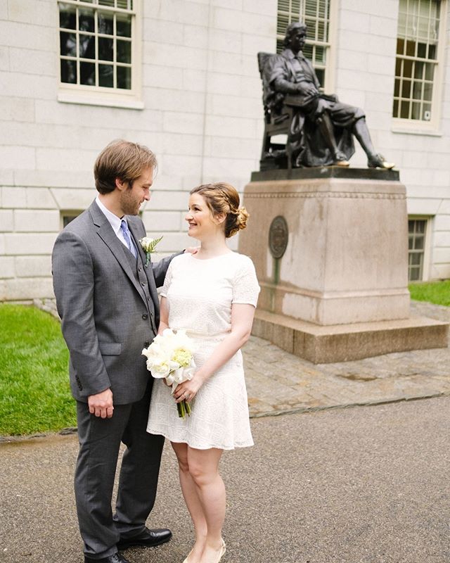 Congratulations to the sweet couple for getting your marriage certificate and diploma at the same time! 
Bridal hair/makeup by @yintomstudioweddings
.
.
.
.
.
.
.
.
.
#cambridgemakeupartist #bostonweddingmakeupartist #cambridgecityhallwedding #weddin