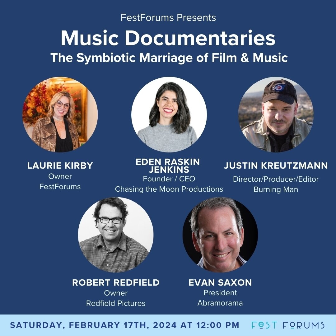 Is there any more powerful art form than film + music?​​​​​​​​
​​​​​​​​
Looking forward to joining the panel &quot;Music Documentaries - The Symbiotic Marriage of Film and Music&quot; on Sat. Feb 17 at the renowned FestForums conference (@festforums)
