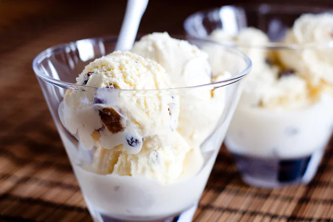 Rum raising ice-cream