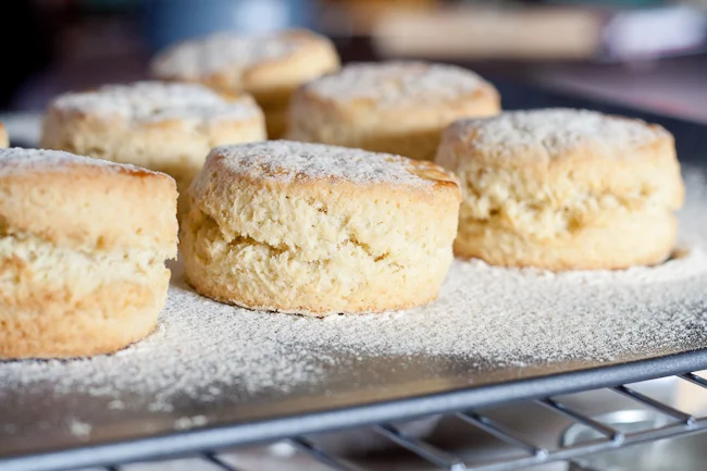 Delia Smith's scone recipe all baked. I love the way they rise to create a natural divide where you pull them apart to smear with jam or butter