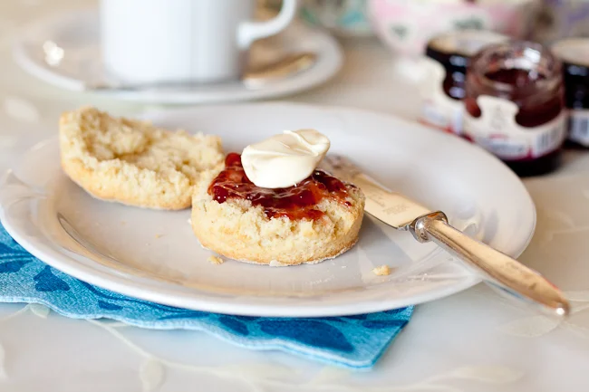 Delia Smith's buttermilk scones with jam and clotted cream