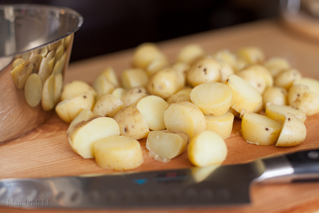 Boiled and cut, ready for layering