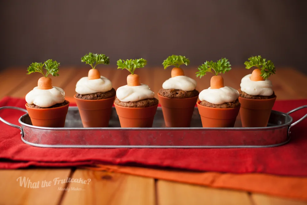 Growing some carrot cupcakes... The bride's mum, Alison, surprised me with a bag of goodies from Lakeland, a store we don't get in Ireland. In that bag of goodies were these seriously cute cupcake "pots" made from silicon. I think they're pretty convincing and just plain awesome!