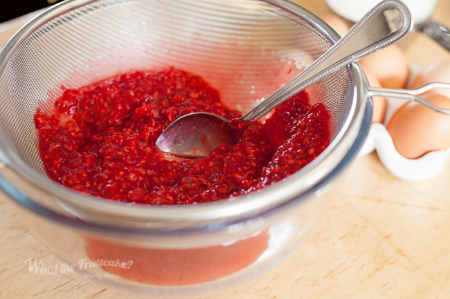  Seedless, if you please. Mash up your raspberries and pass through a sieve to get the juice. 
