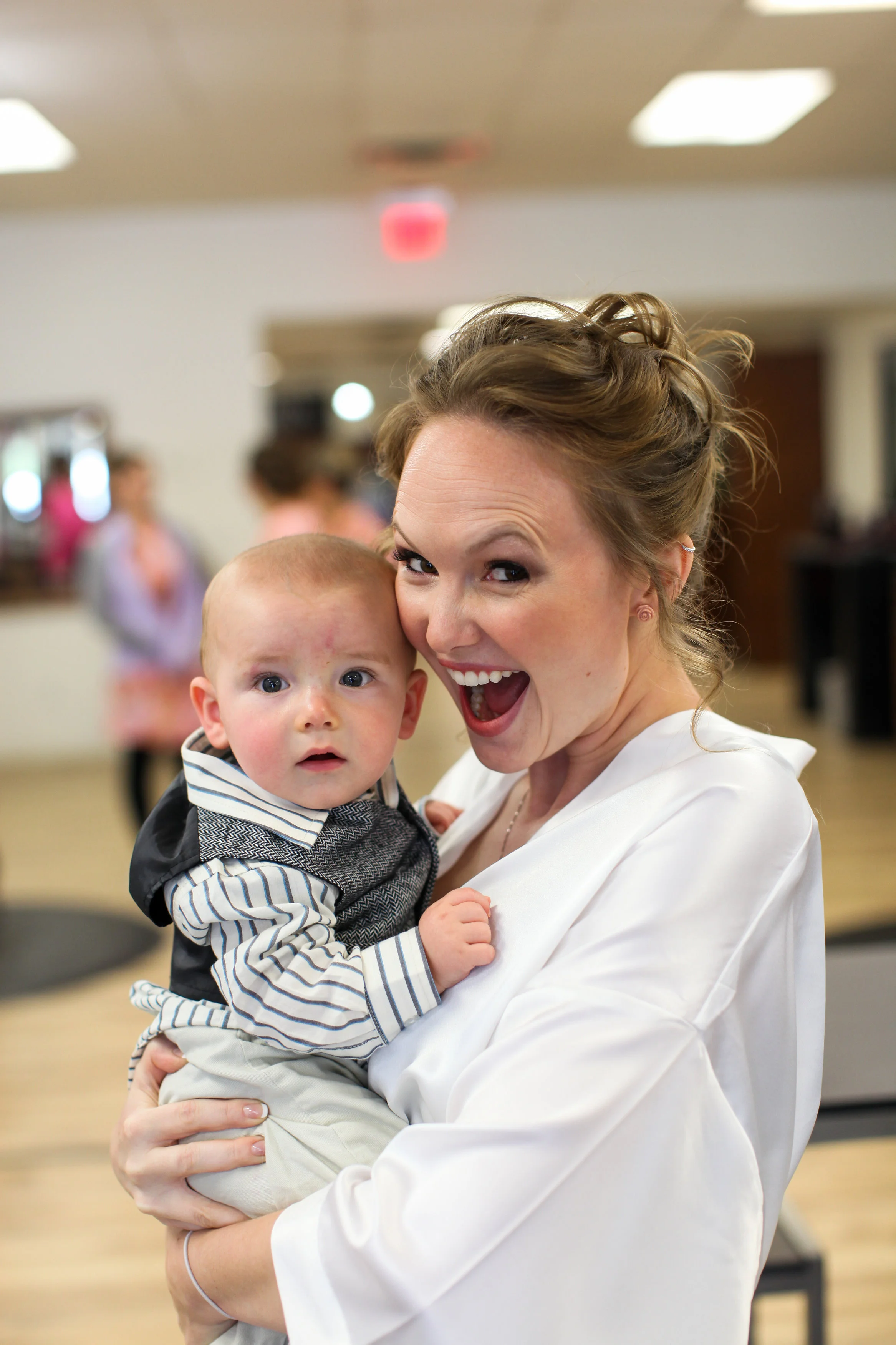 Loving on Becky and Sean's littles one on the morning of my wedding!