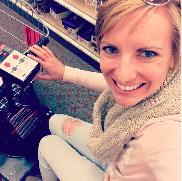 Giving in to the motorized cart at Target