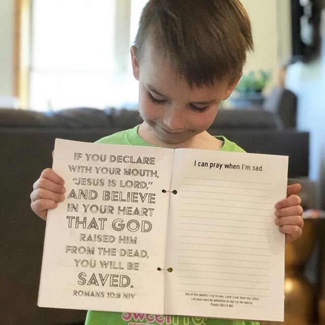 This little guy wanted a journal to write down the things he&rsquo;s praying about. We sat down to make one, and he thought of all of the ideas for what to put into it!
.
I love what he came up with, and I want to be able to pass it along. I&rsquo;m 