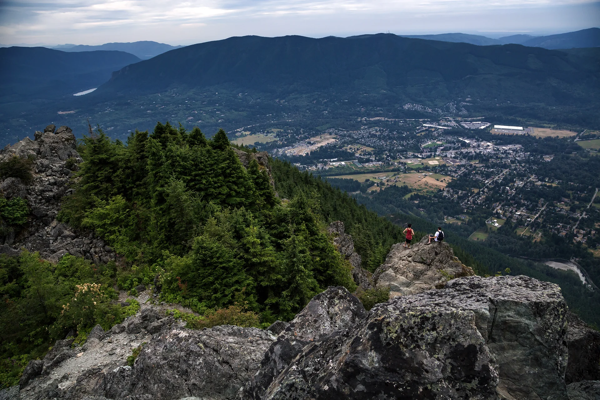 Looking out across the lowlands from Mount Si in Washington.