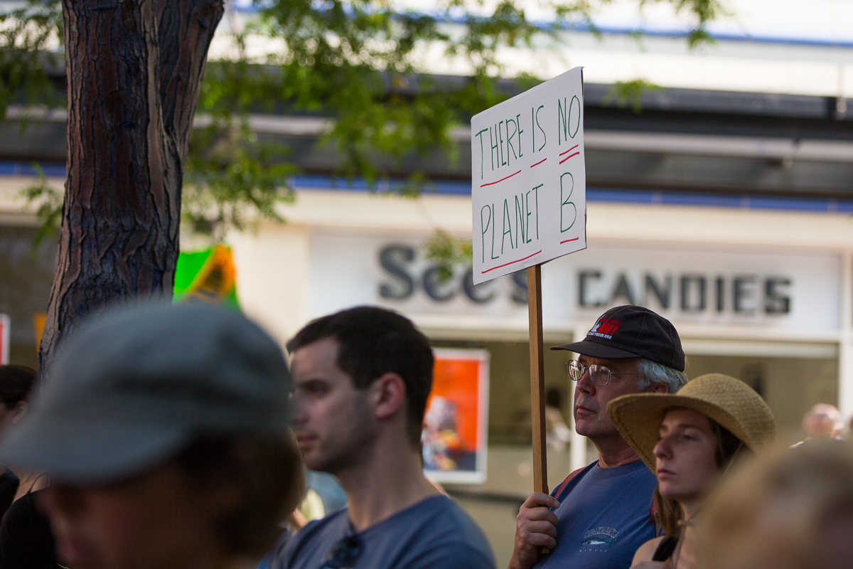 A sign referencing a statement made by Ban Ki-Moon. The statement, " there is no “Plan B” for action as there is no “Planet B” was made during the largest climate march in history in New York City. 