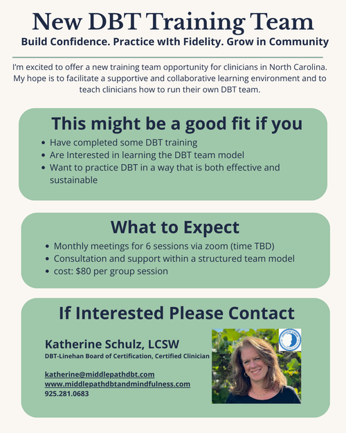 New DBT Training Teams starting in Febuary!! — Triangle Area DBT