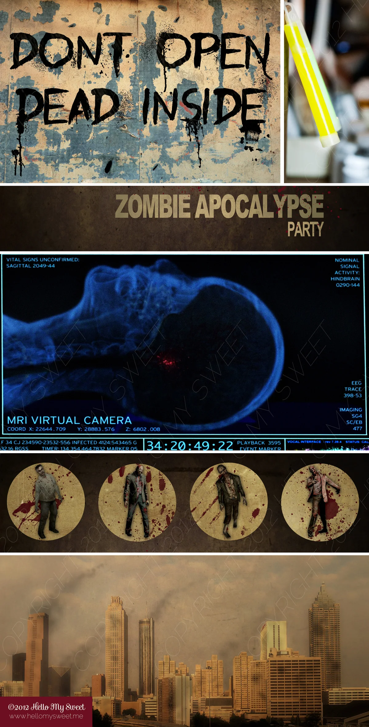 Walking Dead Zombie Party Printable Halloween Decor