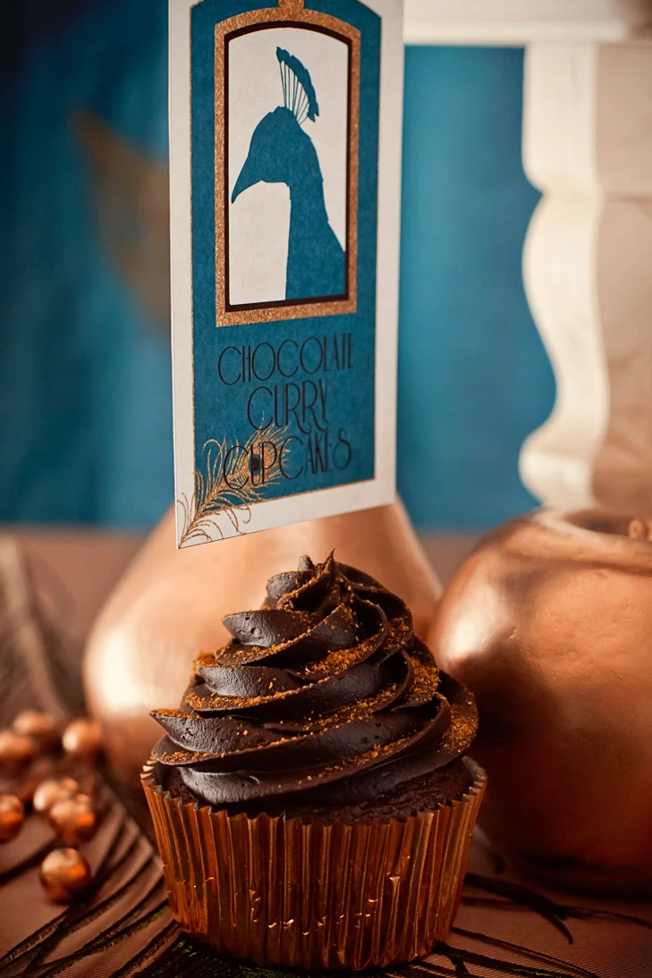 Birds of a Feather: Peacock & Gold Golden Glam Retro 20's Holiday Dessert Table