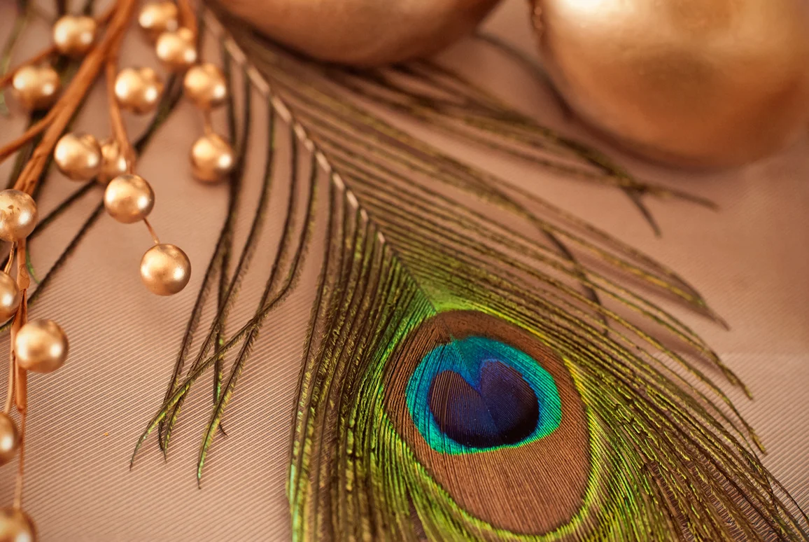 Birds of a Feather: Peacock & Gold Golden Glam Retro 20's Holiday Dessert Table