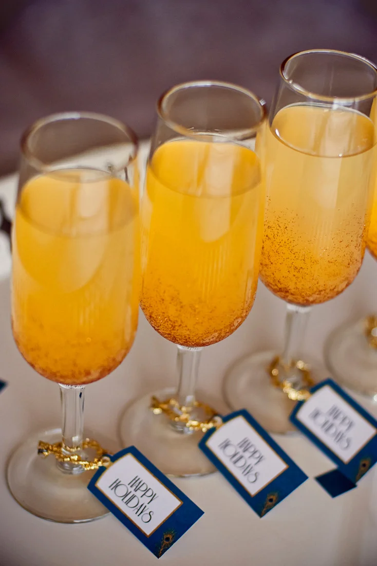 Birds of a Feather: Peacock & Gold Golden Glam Retro 20's Holiday Dessert Table