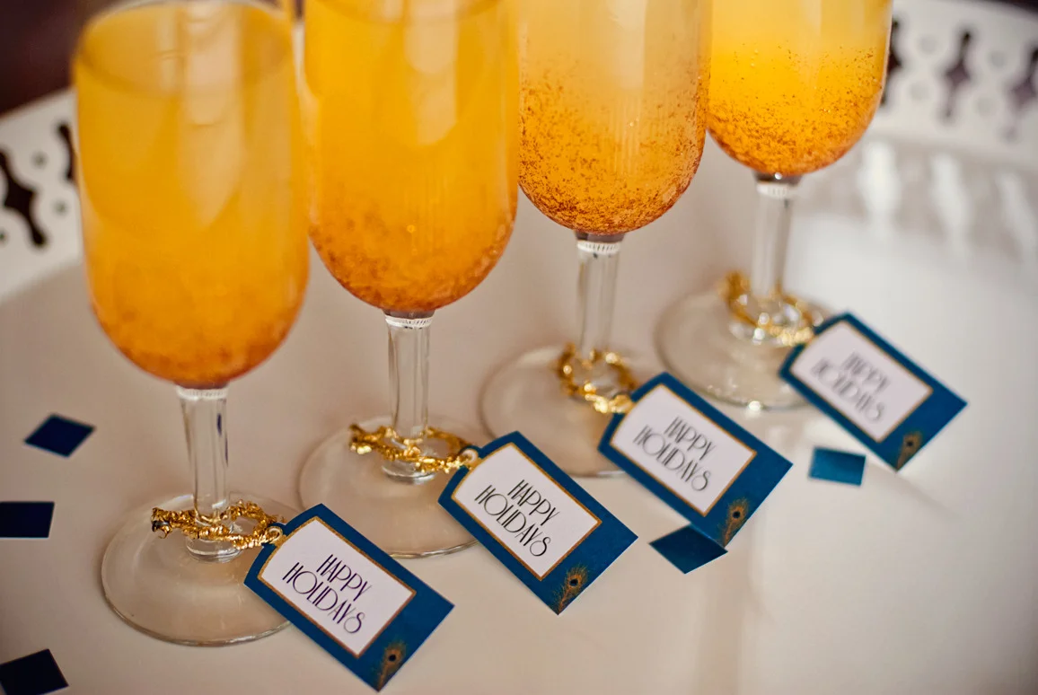 Birds of a Feather: Peacock & Gold Golden Glam Retro 20's Holiday Dessert Table