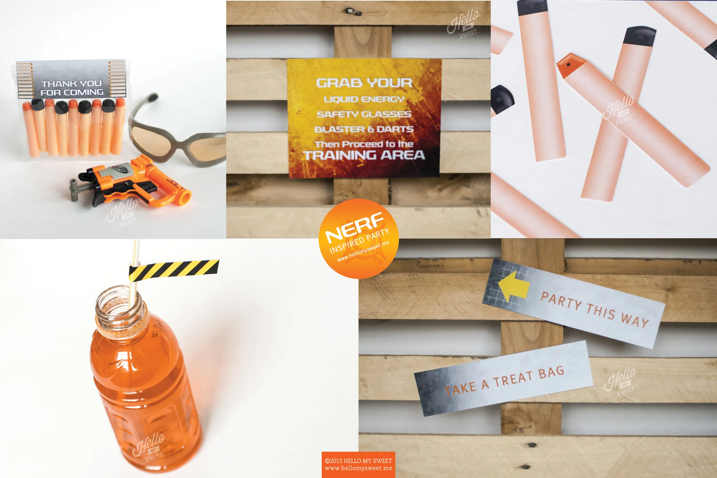 Nerf Birthday Party - Printable Decorations Set