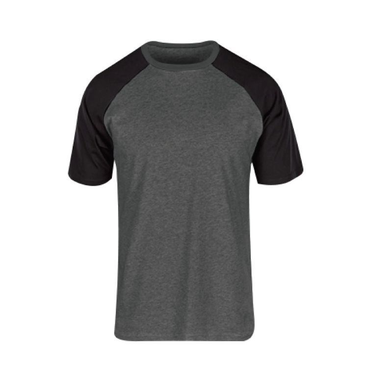 black and grey raglan shirt