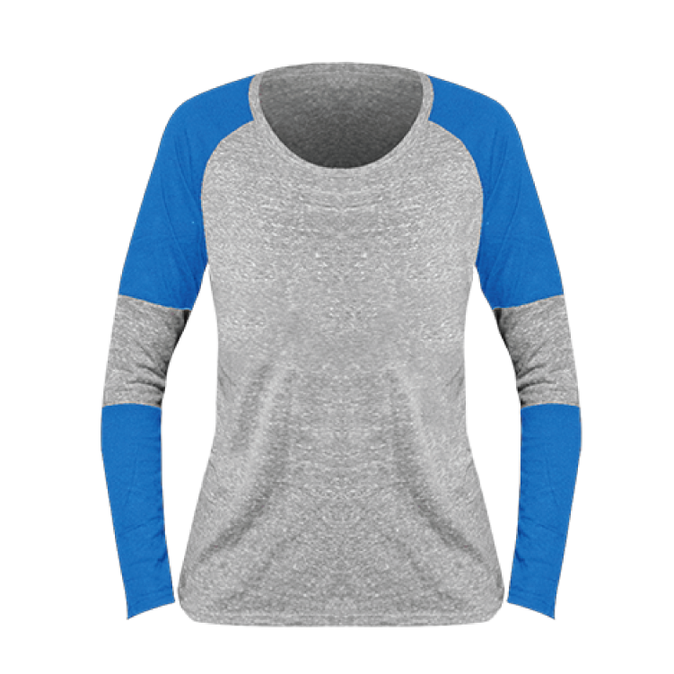 Fan Cloth Ladies' Color Blocked Long Sleeve Tee Royal
