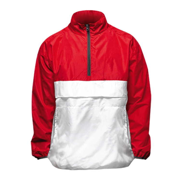 red windbreaker