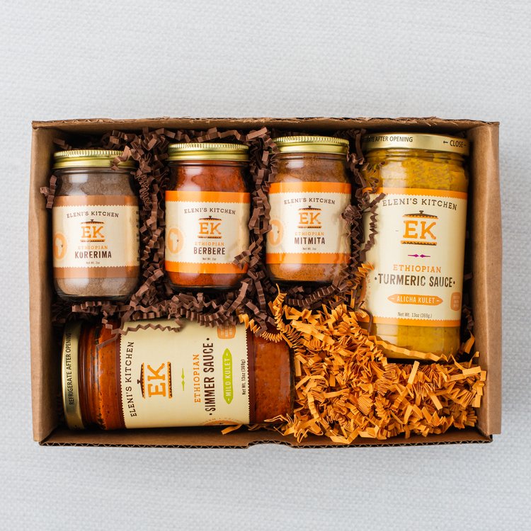 Gift box - Ethiopian Sauces and Spices Sampler — Eleni's Kitchen -  Ethiopian Favorites