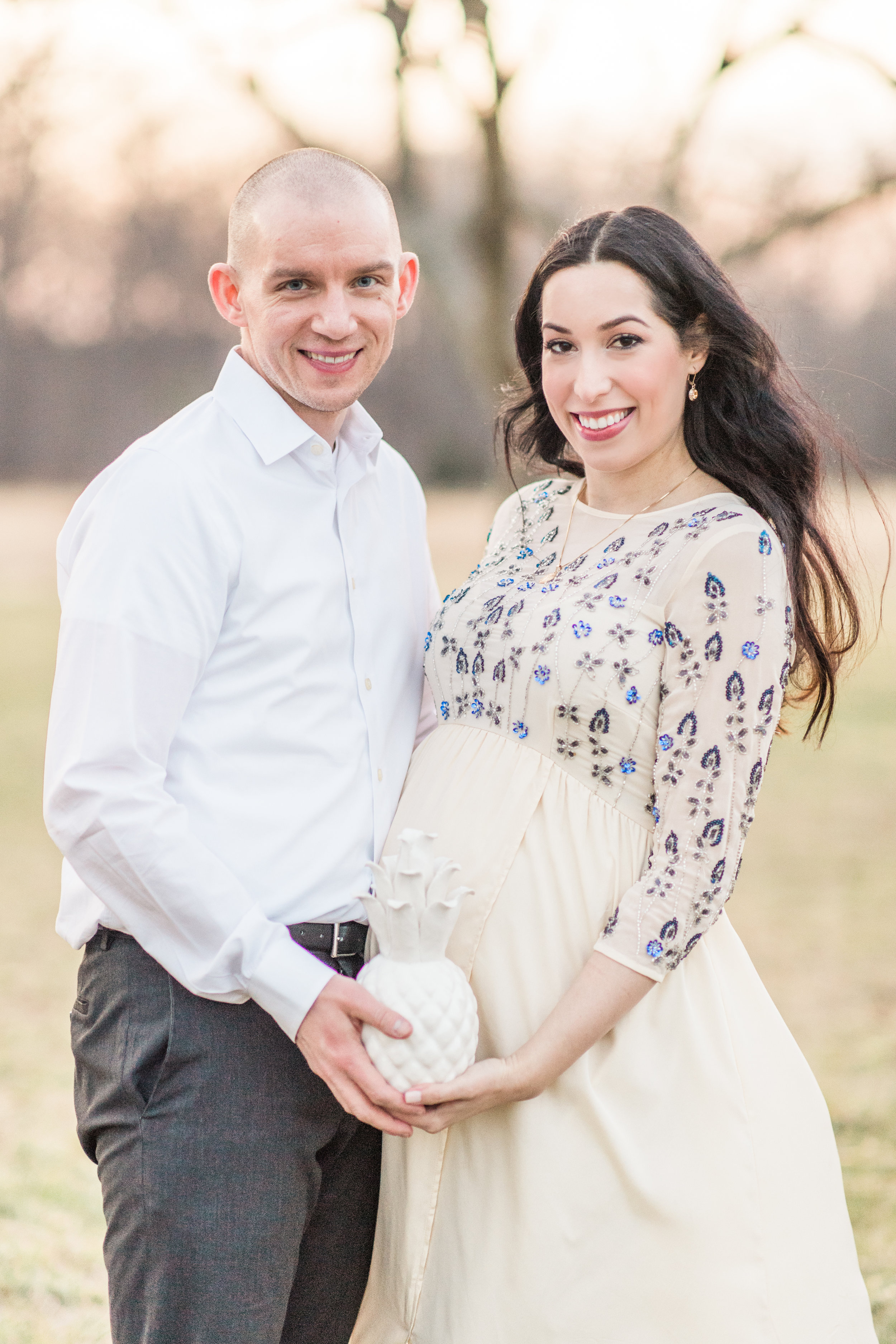 At 33 weeks pregnant, we wanted to pay tribute to the infertility community whose mascot is the pineapple during our maternity pictures!