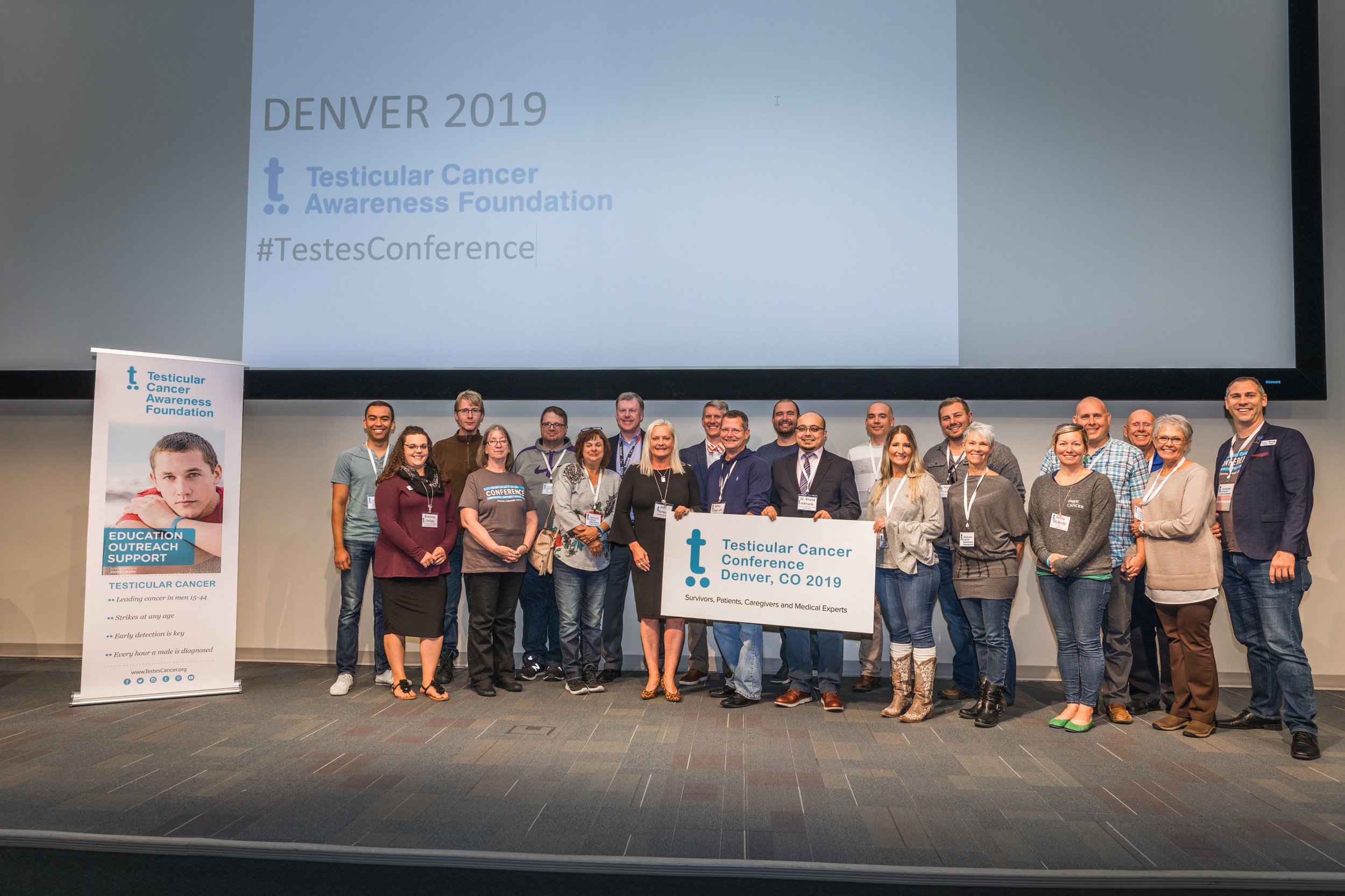 Testicular Cancer Conference Denver 2019 Group Photo on Stage