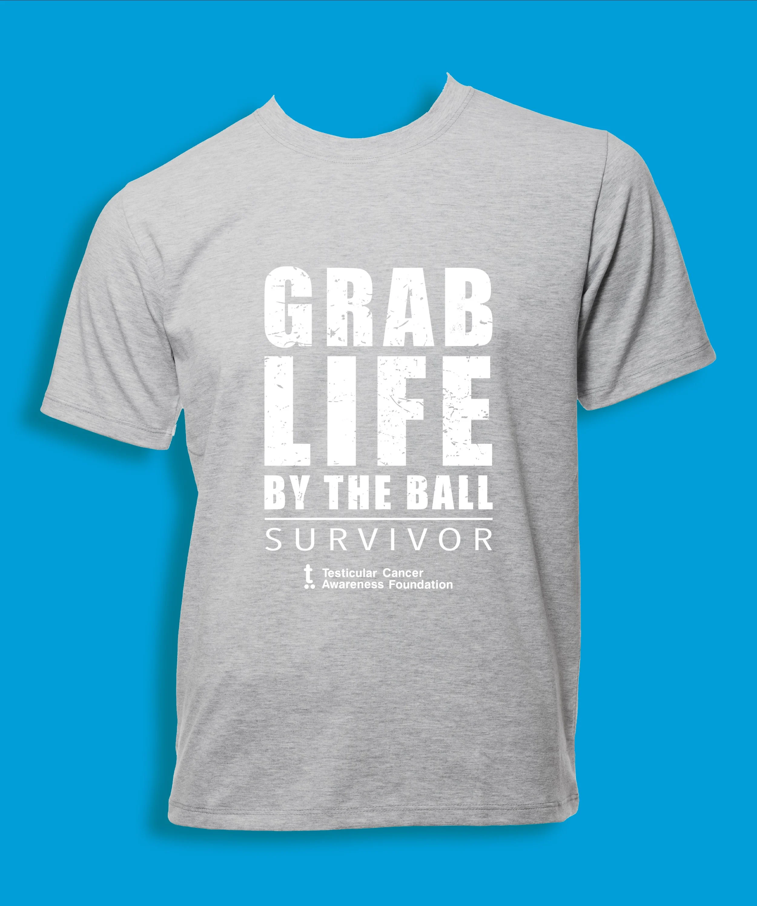 Grab Life by the Ball - Survivor T-shirt (Heather Grey) XXL only