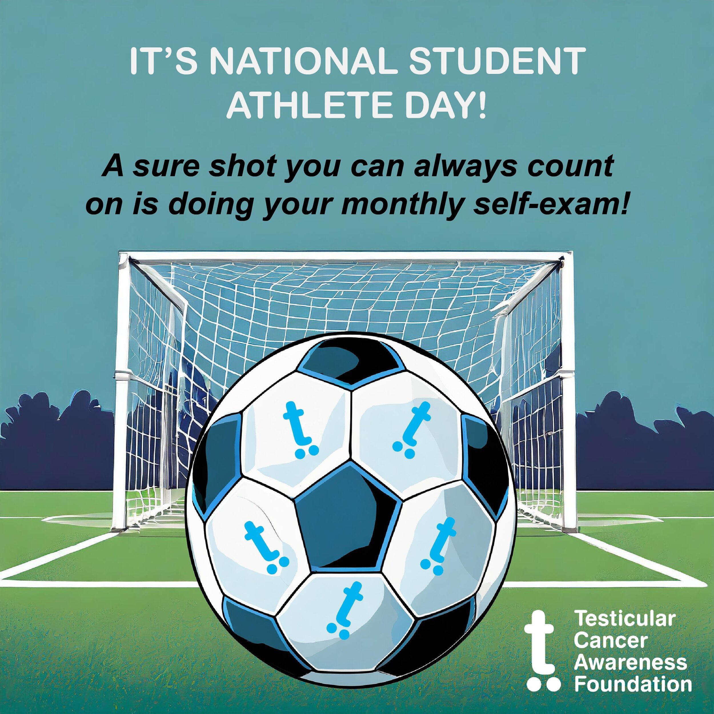 We are celebrating all student athletes today! A sure shot you can always count on is doing your monthly self-exam. Remember, early detection is key! 

#testicularcancer 
#studentathlete 
#earlydetections 
#sports 
#athletes 
#menshealth
