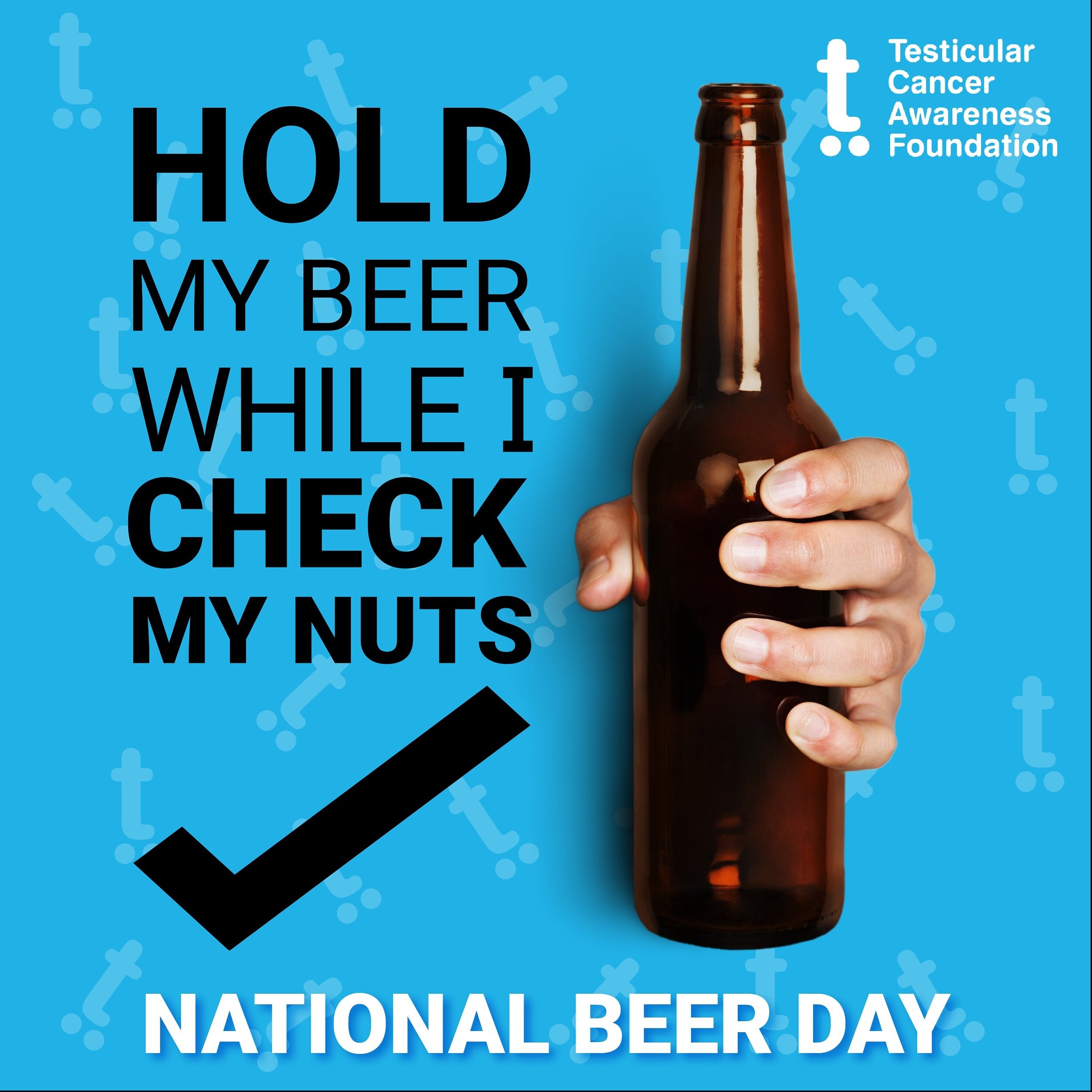 Who knew it was National Beer Day?? But we know it&rsquo;s Testicular Cancer Awareness Month! So check those nuts! 🥜🍺

#testicularcancer 
#beerday
#tcawarenessmonth 
#tcsurvivor 
#menshealth 
#earlydetection 
#cancer
#cancerawareness 
#selfexam