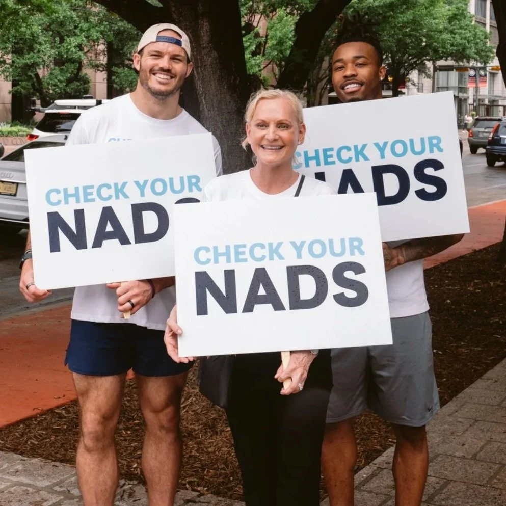Participants gather at the NADS ‘Check Your Nads’ March in Austin supporting Testicular Cancer Awareness Foundation and raising awareness for early detection.