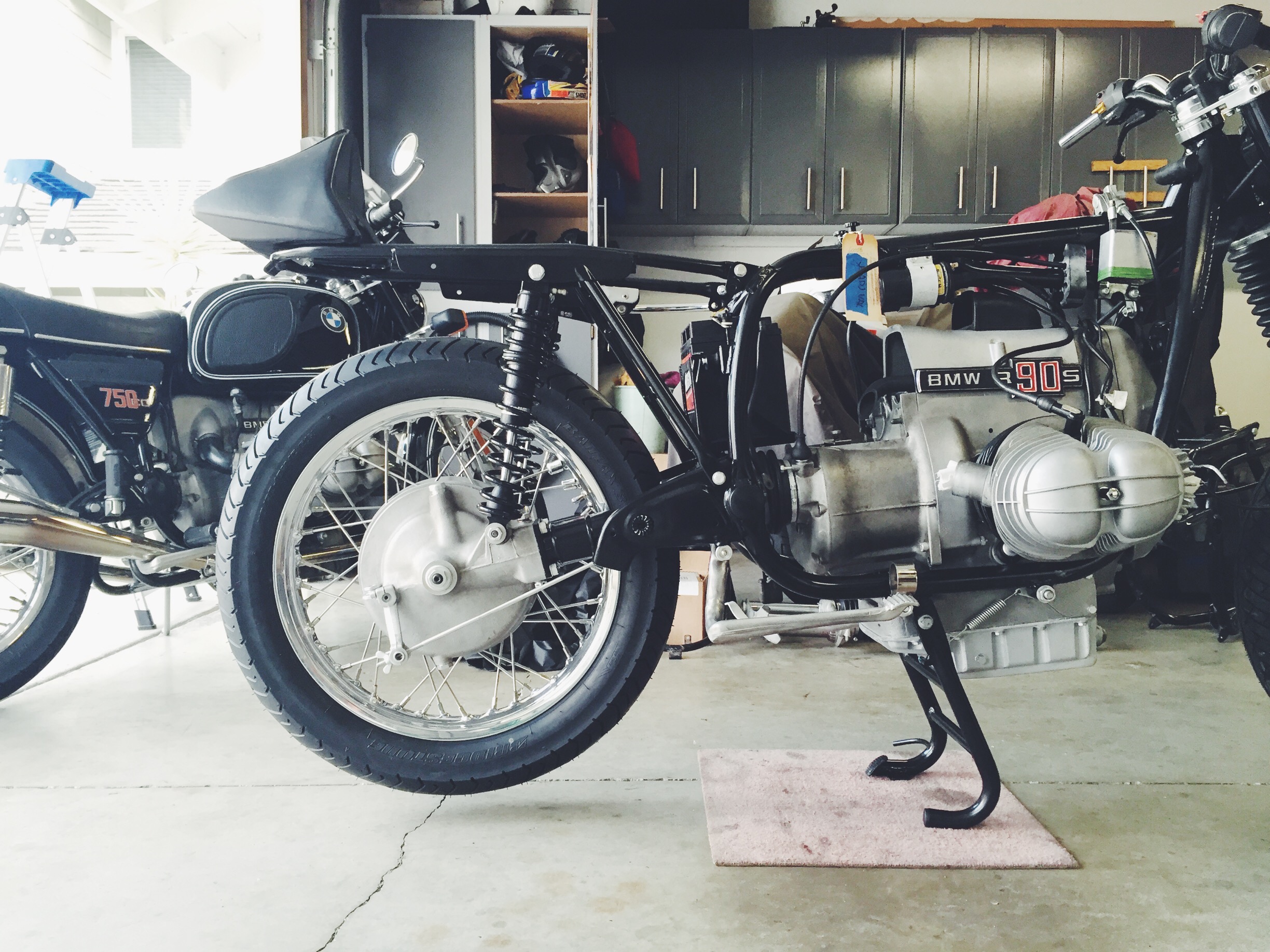 A R90S he's currently building for a customer out in the East. The gearbox was rebuilt by yours truly.