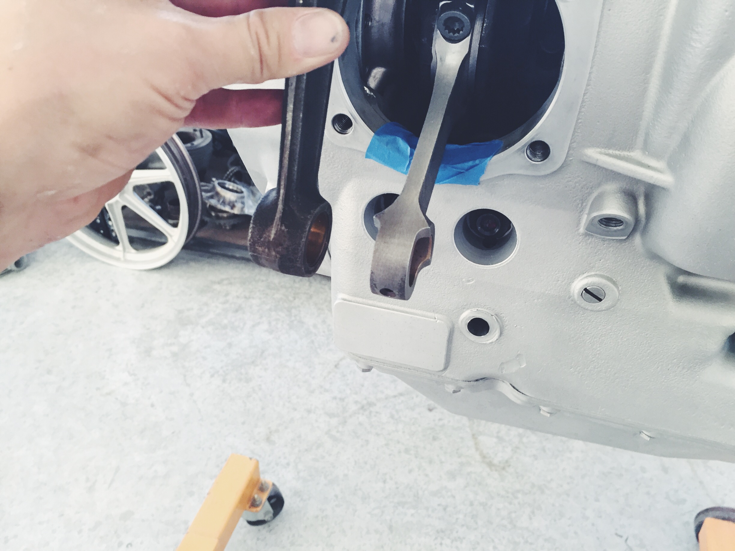 I should of taken a picture before installing the rods. I had the connecting rods lightened, see how much material was taken off compared to the old rods.