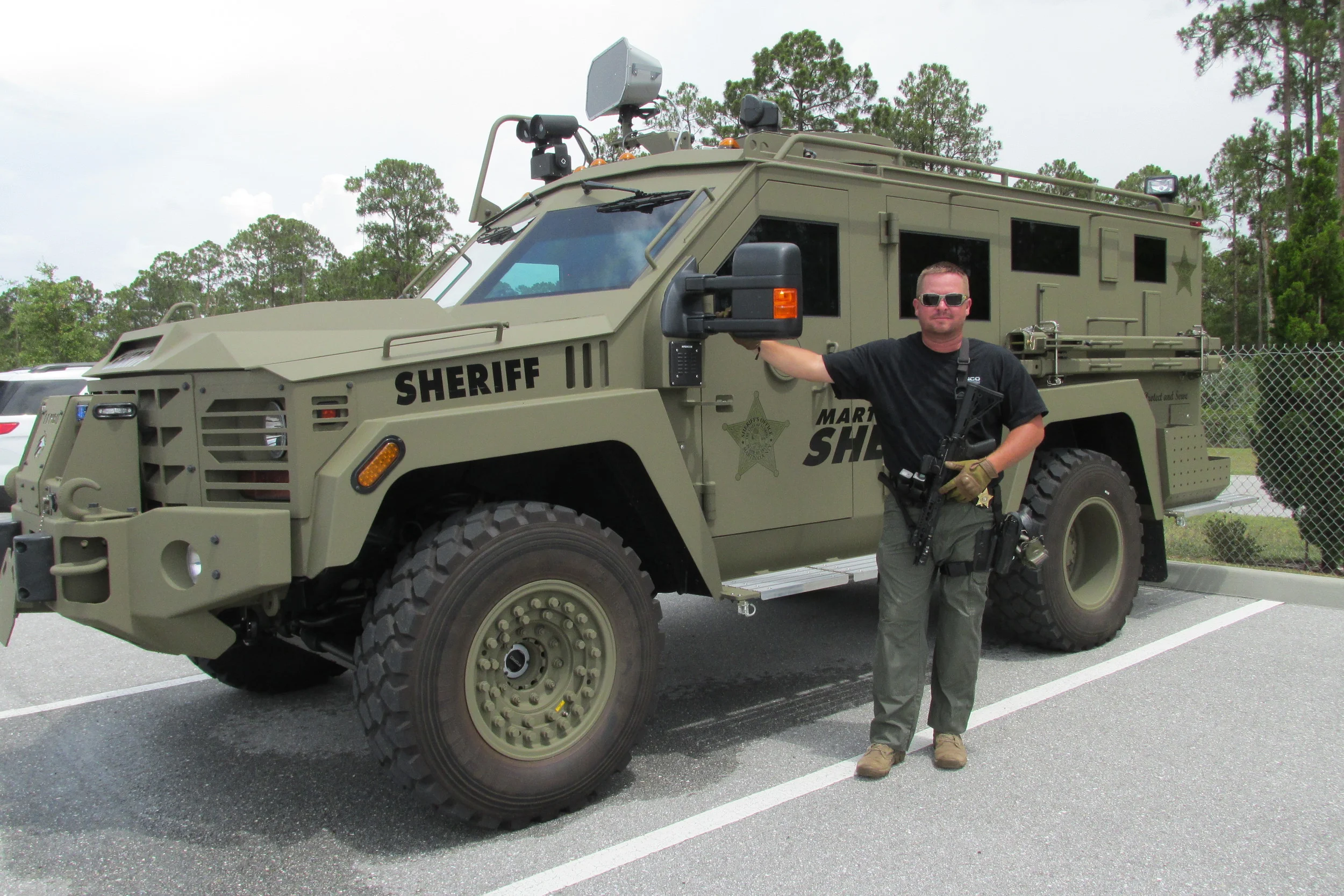 Sergeant Thomas Smith with the BearCat