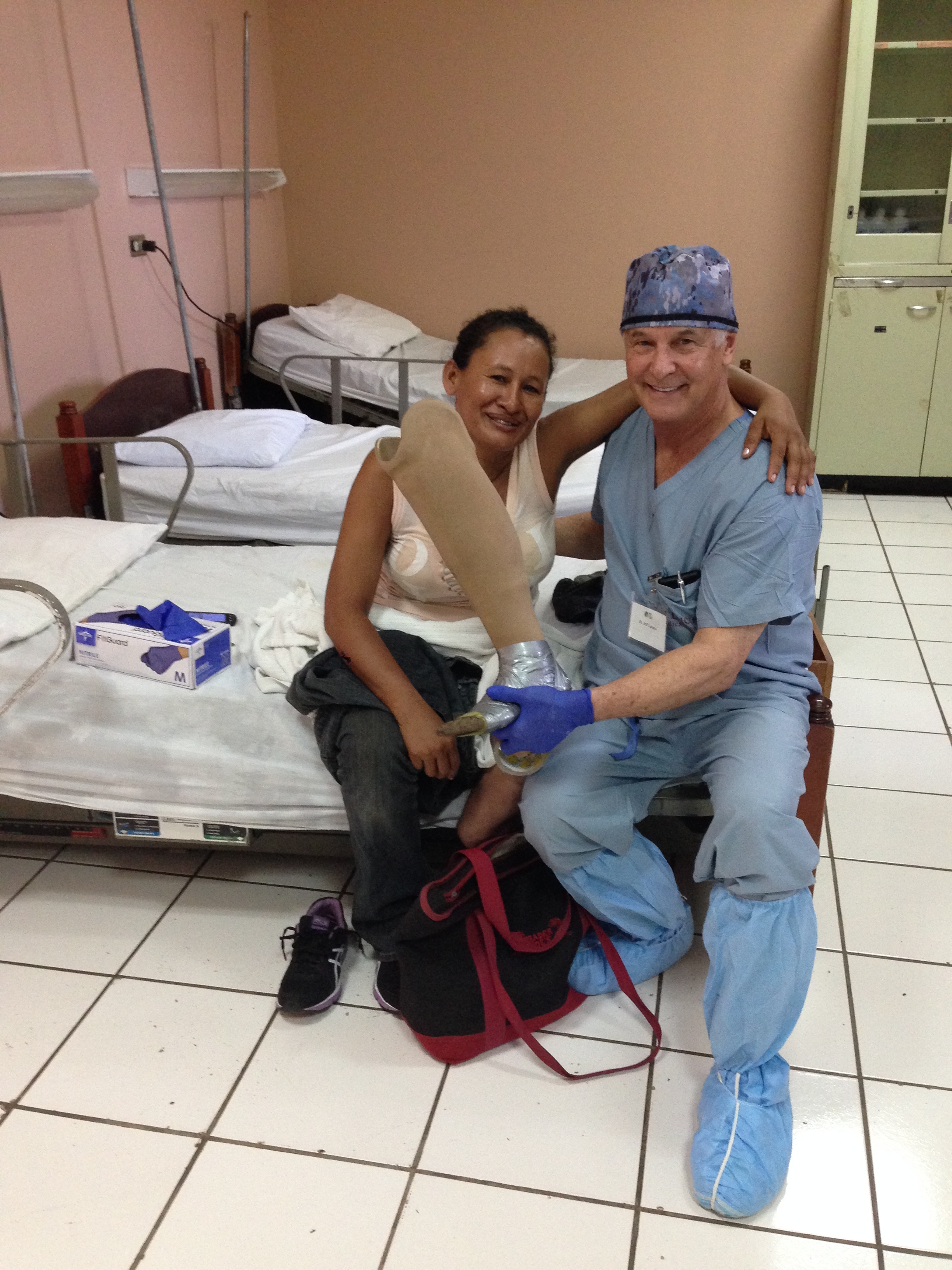 Dr. Jeff Lazarus with a patient he helped in Nicaragua