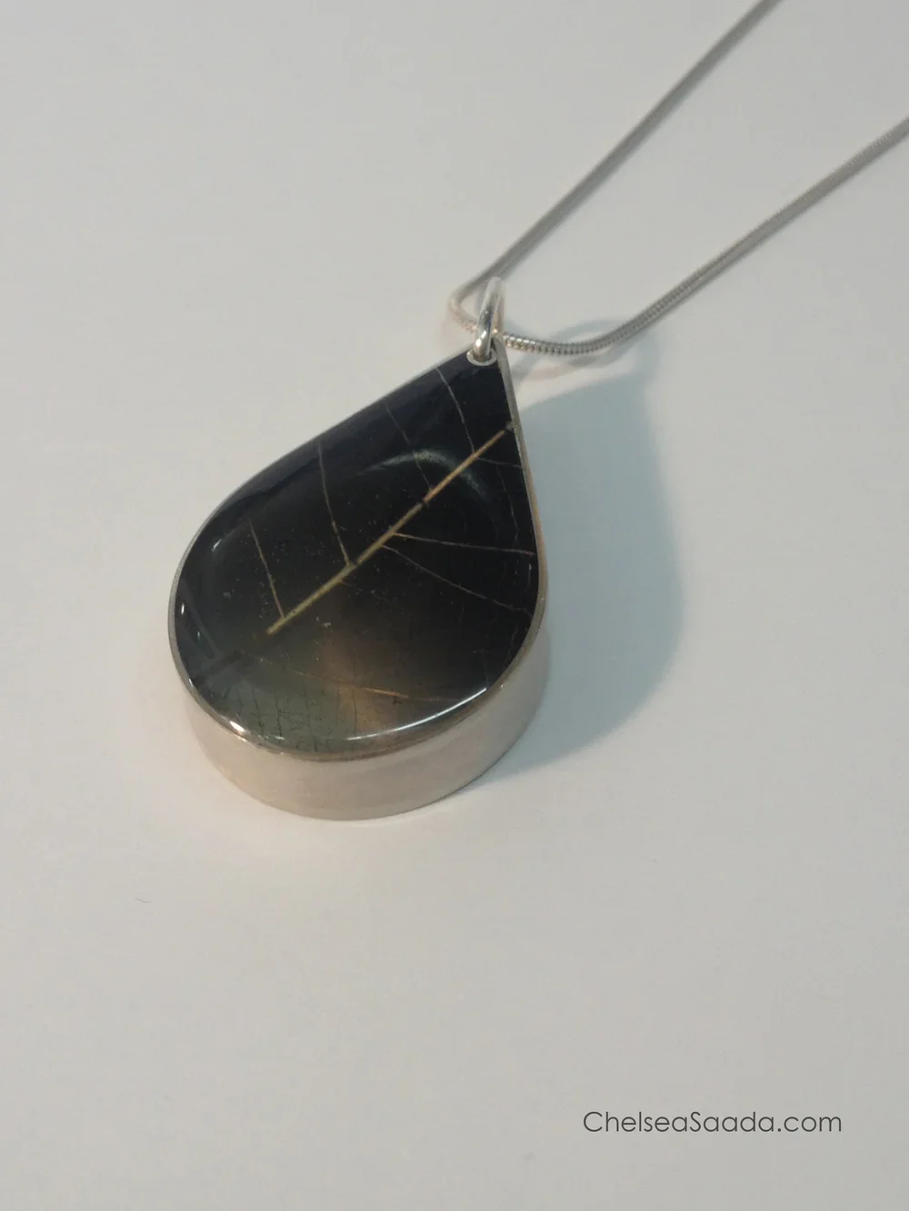 Silver resin pendant