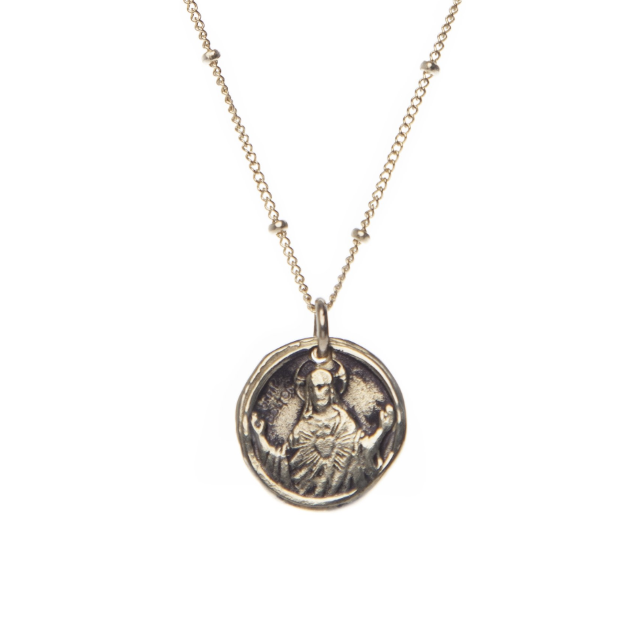 Sanctuaire Saint Christopher Medallion Coin Necklace Gold : Target