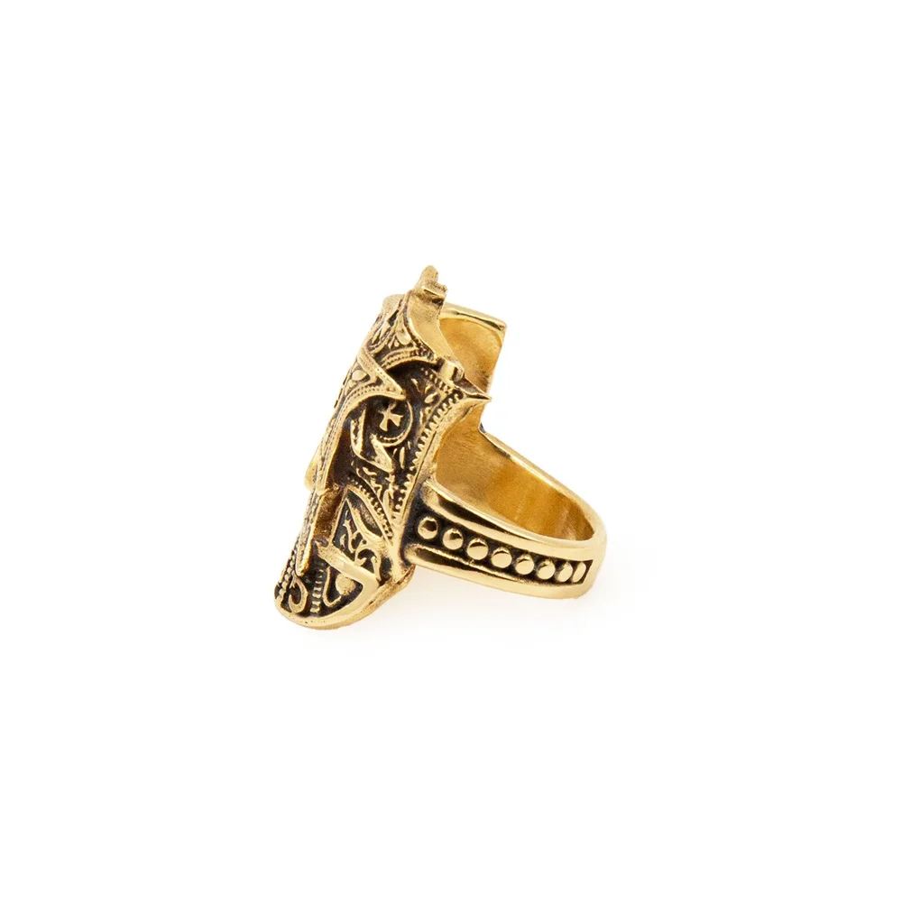 SOLID GOLD SPANISH GALLEON RING — THE HUNT NYC