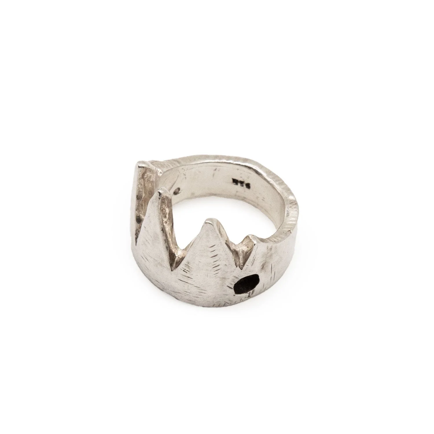 Heavy crown ring in sterling silver