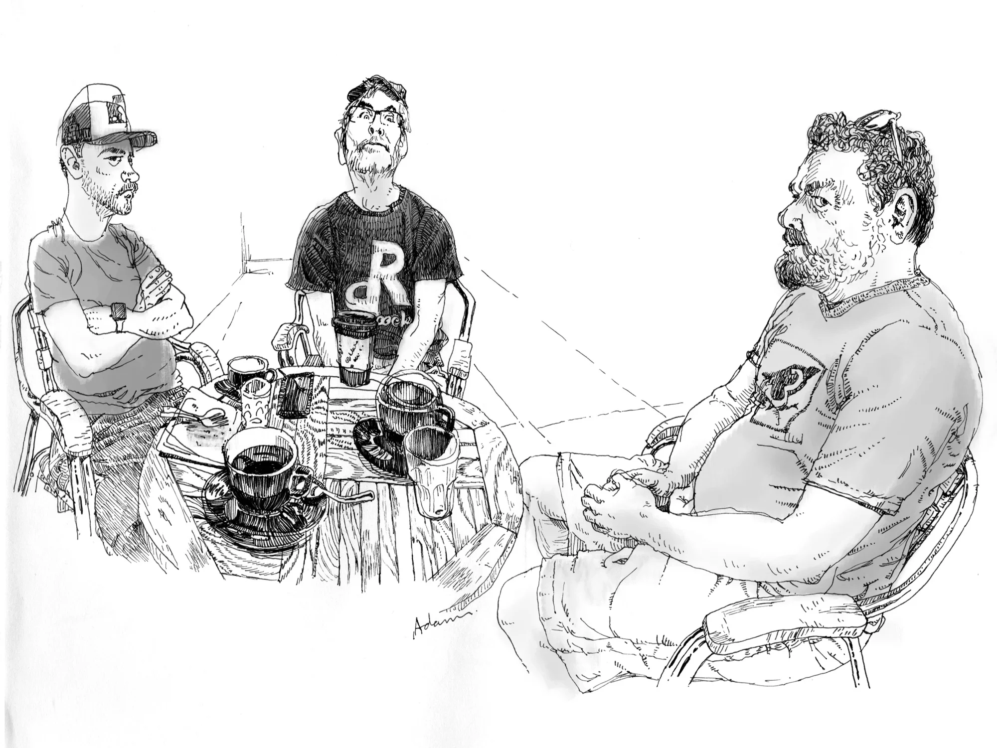 Turpin crew, Sunday morning coffee.