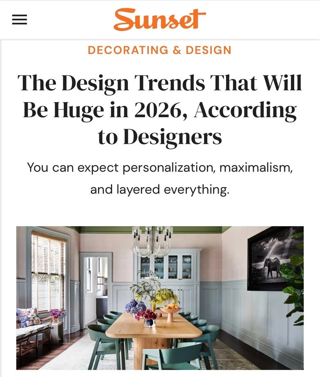 Personalization, layering, and maximizing client's aesthetic dreams are Studio Munroe's Forever #1 Design Trends.  Take that, 2026! ⁠
⁠
📸: @kuohphotography⁠ / as seen on @sunsetmag ⁠
⁠
#studiomunroe #roomoftheday #roomwithaview #interiordesign #sanf