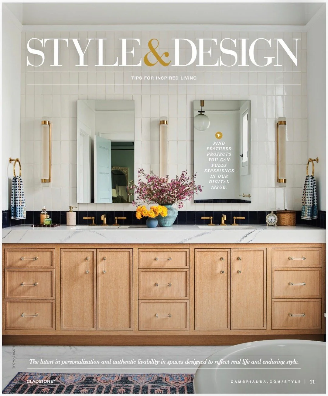 We love the consistency, durability - and colors! - of @cambriasurfaces.  Happy stars aligned and our recent work with their product was featured in their publication. ⁠
⁠
📸: @kuohphotography⁠ / as seen in @cambriasurfaces Cambria Style magazine! ⁠
