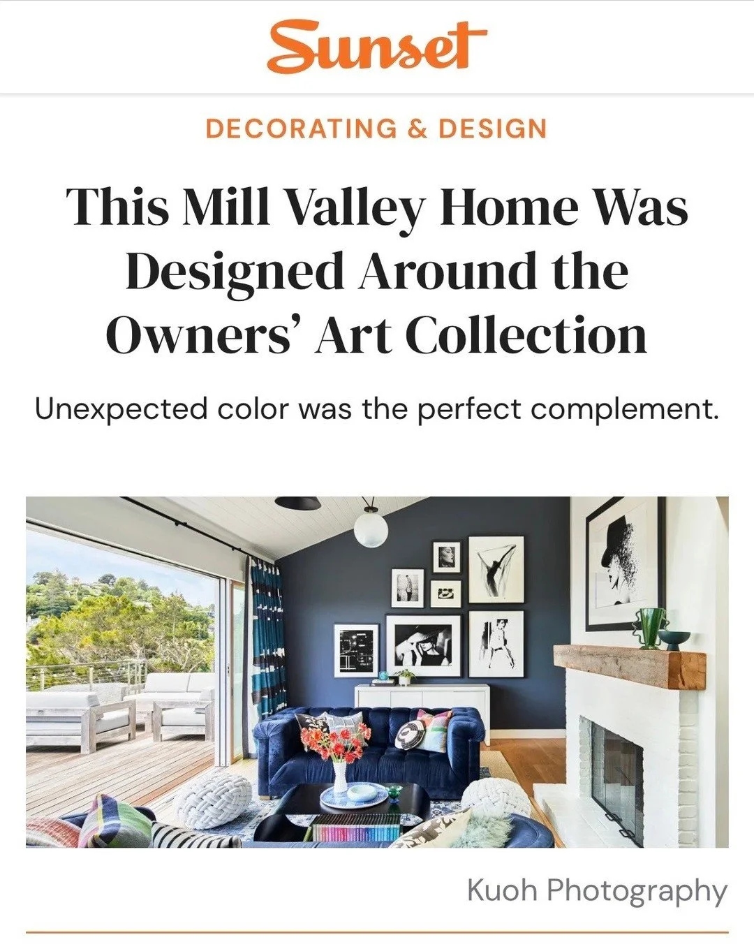 With art and views like these, it was quite a big lift just for the interiors to keep up! We are delighted to debut our fun and functional Mill Valley family home on @sunsetmag. We used classically shaped furnishings to balance the elegance of the ar