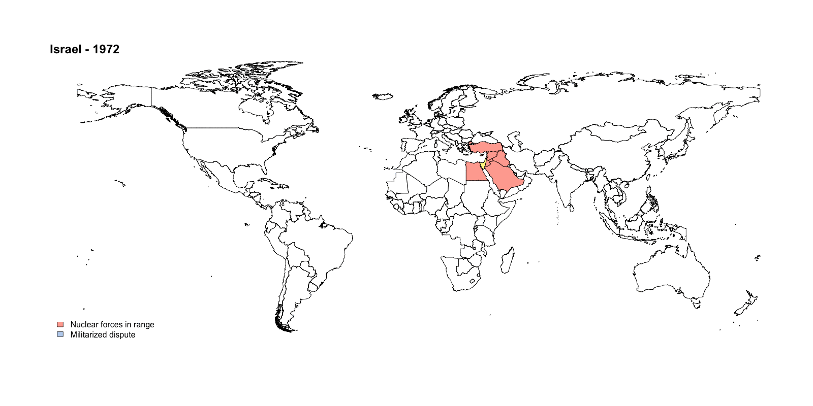 Israeli nuclear platforms in range of other states.