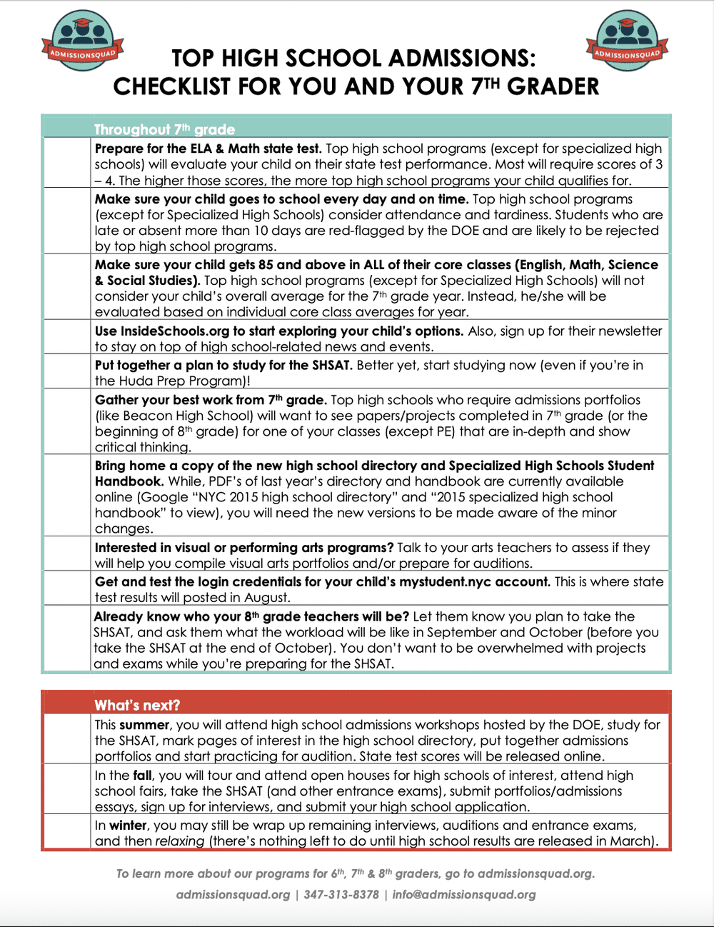 Top High School Registration — AdmissionSquad