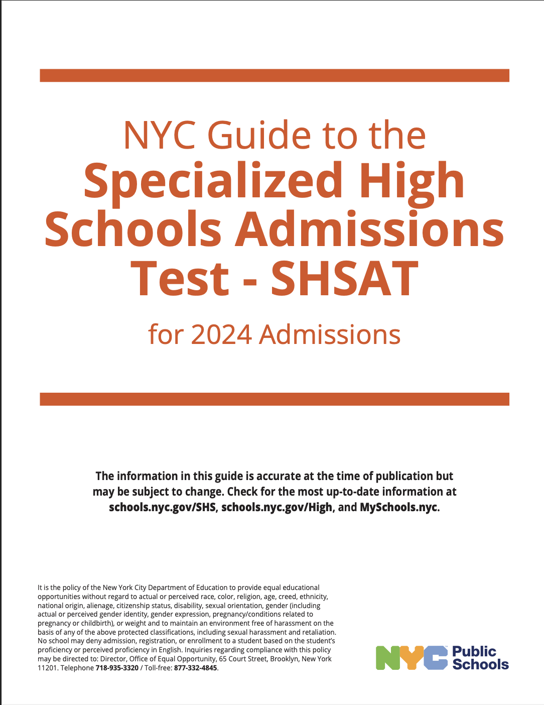 2023 - 2023 SHSAT Student Handbook