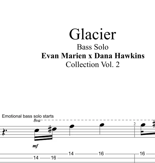 Glacier (Bass Solo Transcription + Lead Sheet) + Minus Bass Playalong