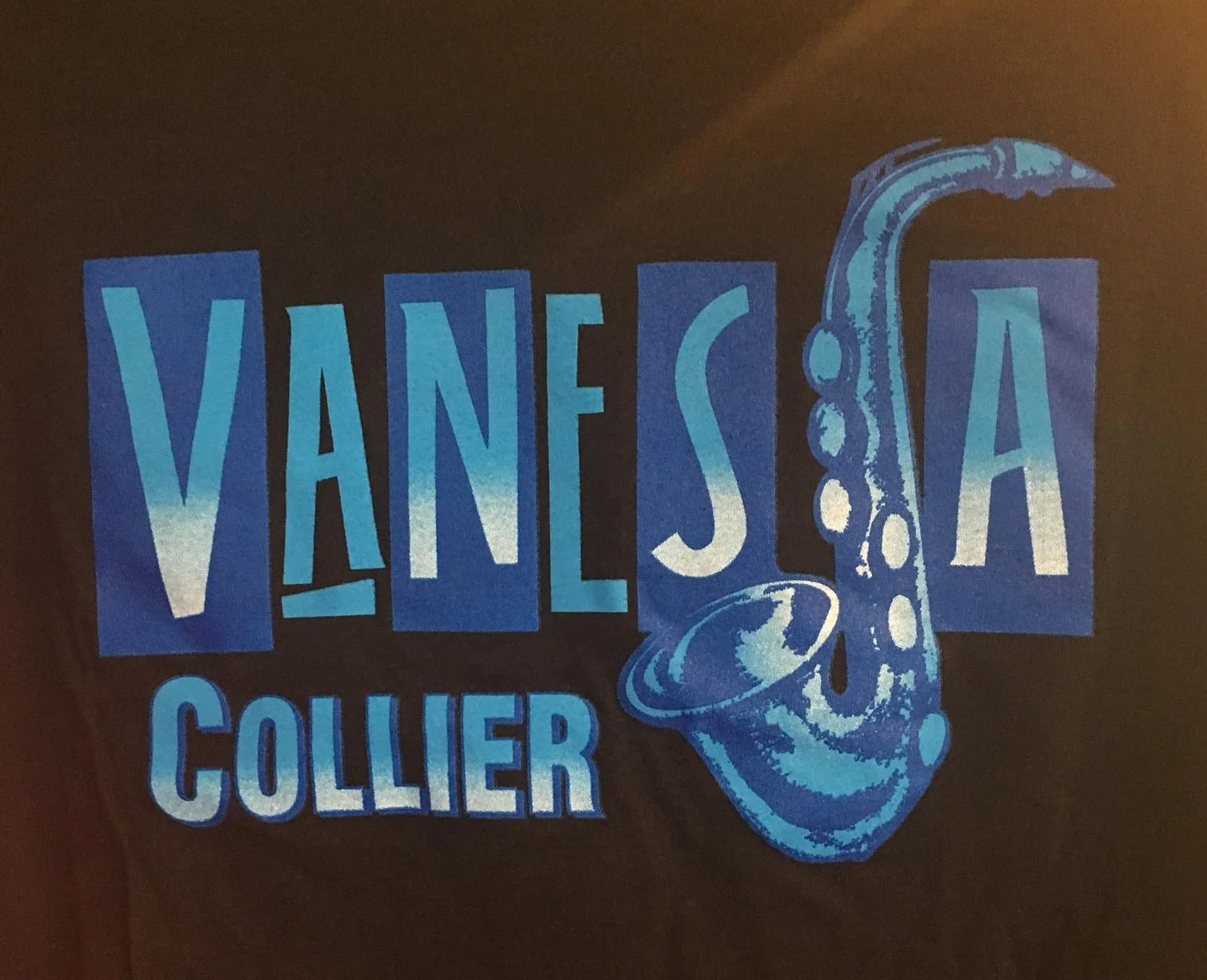 *NEW* OFFICIAL VANESSA COLLIER T-SHIRT DESIGN BY THE INCREDIBLE MIKE MCCARTY!! This t-shirt is black with two shades of blue in the design and will be shipped out soon! Read up on Mike's album artwork for the Atlanta Rhythm Section, Jerry Lee Lewis, Isaac Hayes, James Brown, Waylon Jennings, Willie Nelson, Patti Smith, KC and the Sunshine Band, Billy Joe Royal, Albert Coleman and The Atlanta Pops Orchestra, Bobby Brown/Whitney Houston, etc. here !